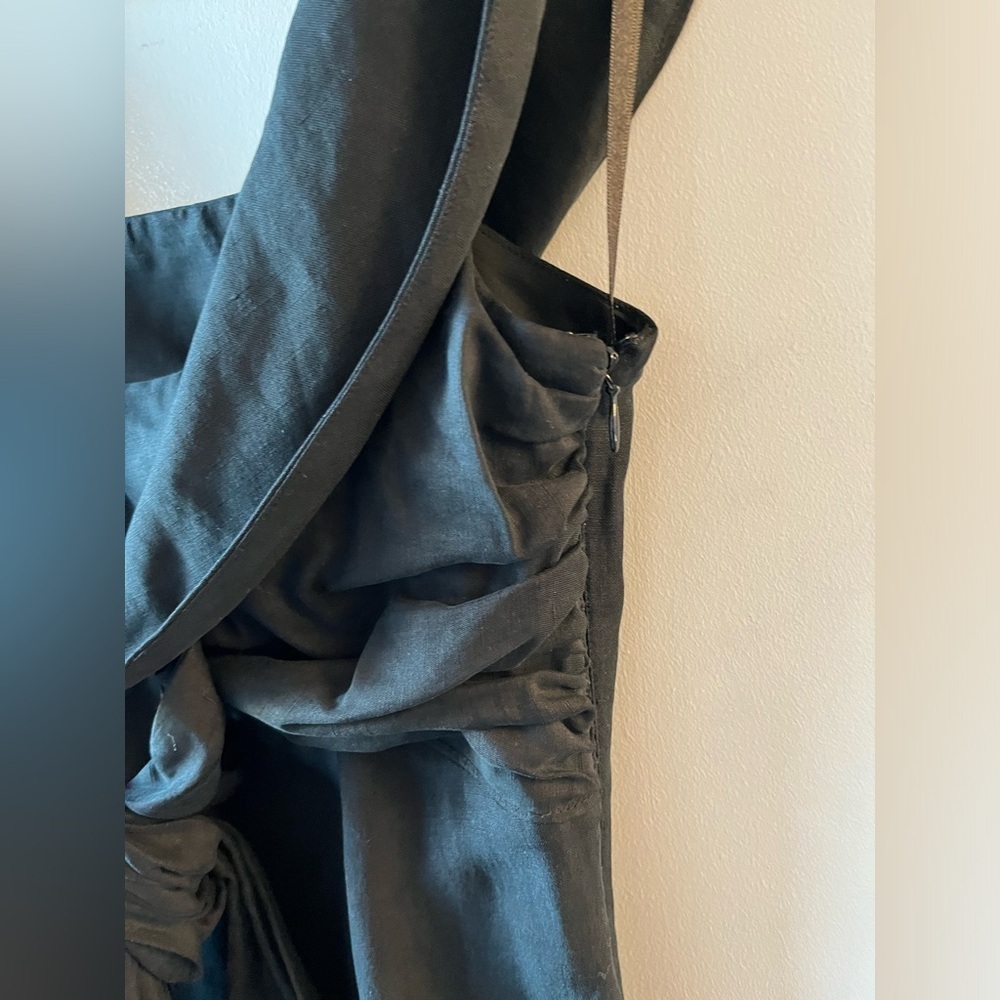 Ted Baker Linen-Silk Elegant Black Dress Size 3 - Picture 5 of 11